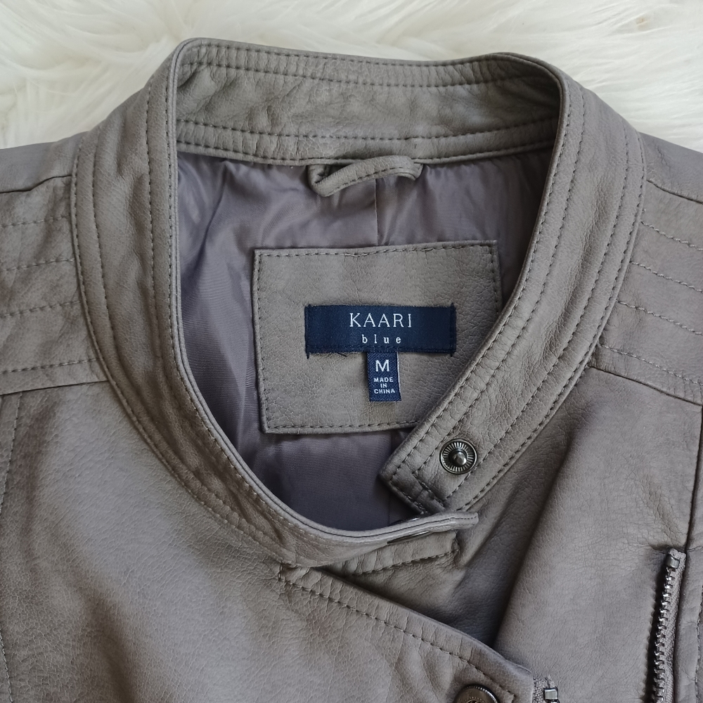 {Kaari Blue} Faux Leather Jacket - Picture 3 of 5